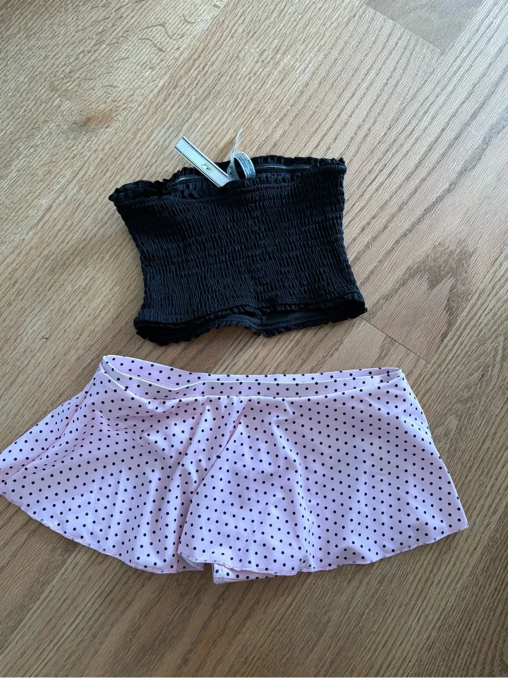 Frankies bikinis Pink Polka Dot Two-Piece Set